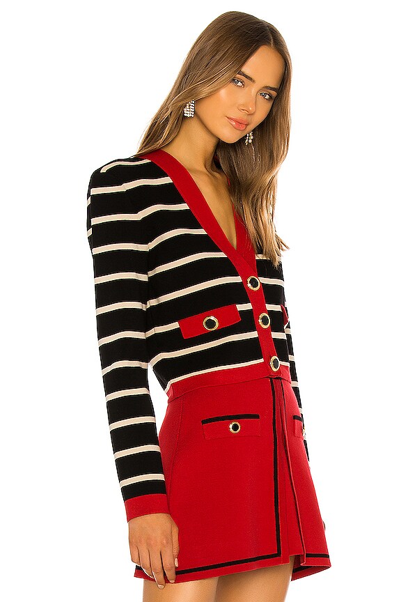 view 2 of 4 Kelseyn Cardigan in Black, Red & Tapioca