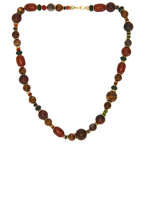 view 1 of 3 Beaded Necklace in Brown