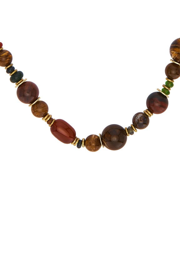 view 2 of 3 Beaded Necklace in Brown