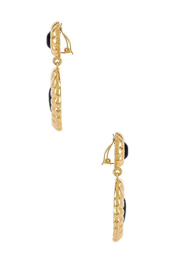 view 2 of 2 Heart Drop Earrings in Black