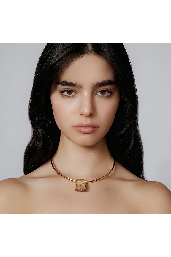 view 2 of 2 COLLAR BRAZALETE BENGALI in Gold & Tiger Eye