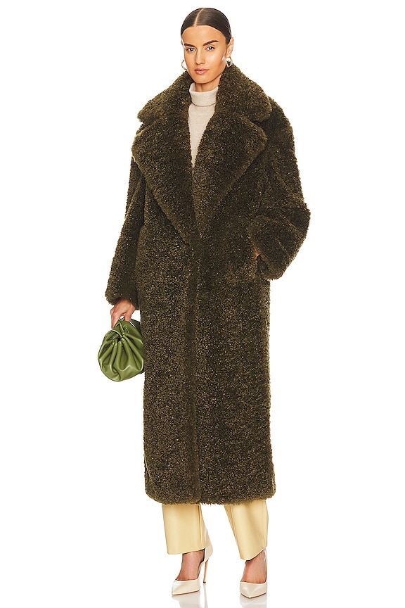 view 1 of 4 Toni Faux Fur Coat in Olive Green