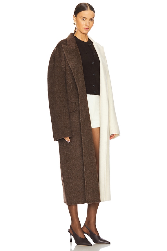 view 2 of 4 Wendalin Coat in Chocolate Brown Ivory