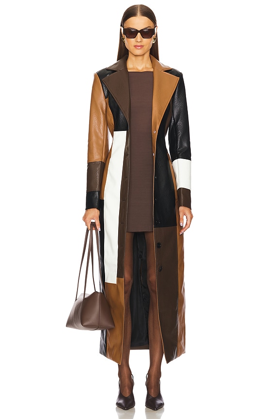 view 2 of 4 CARLA コート in Cinnamon Chocolate Brown Combo