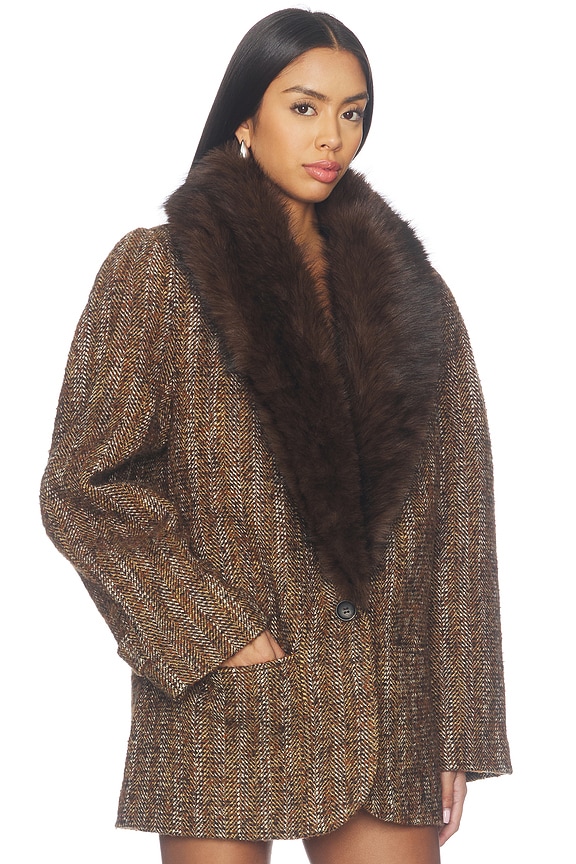 view 2 of 5 Morrison Coat in Brown Multi