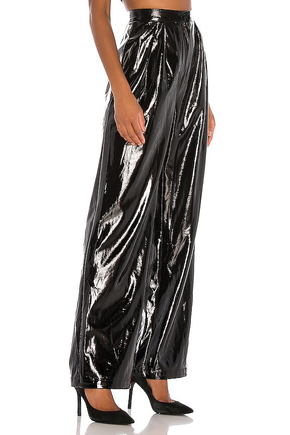 view 2 of 4 PANTALON EN CUIR DINA in Black