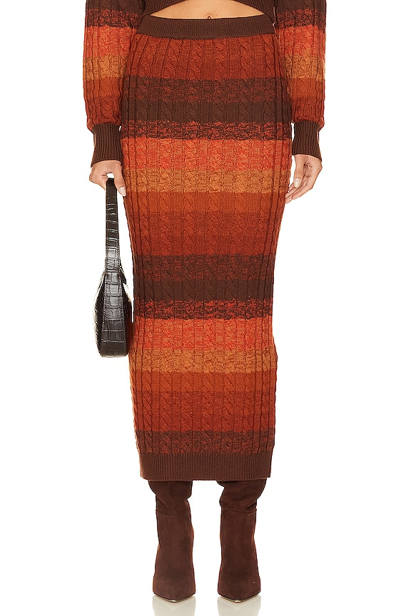 Ronny Kobo Dava Knit Skirt in Rust Multi | REVOLVE