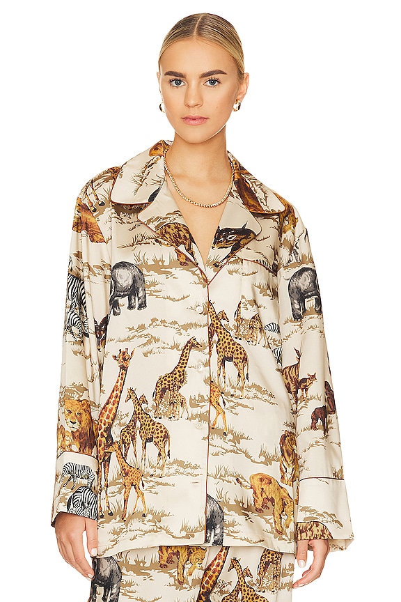 view 2 of 5 VALENTINA 버튼업 셔츠 in Safari Print