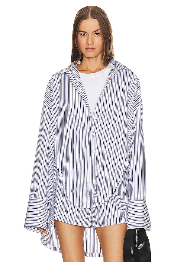 view 1 of 6 Maja Top in Blue And White Stripe