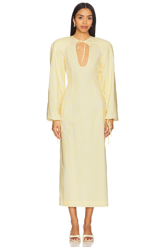 view 1 of 4 Keyhole Maxi Dress in White & Yellow