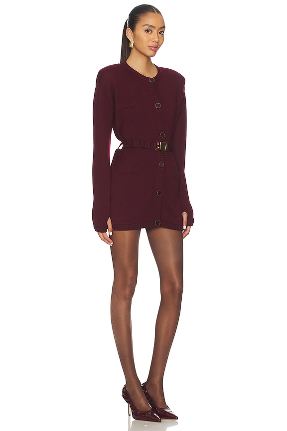 view 2 of 3 Long Sleeve Mini Dress in Bordeaux