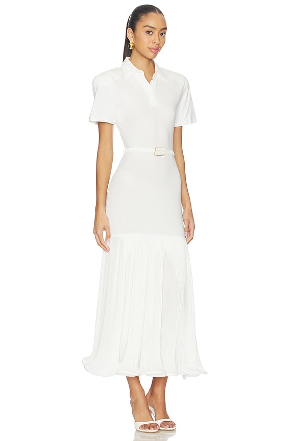 view 2 of 4 Polo Dress With Pleated Skirt in White