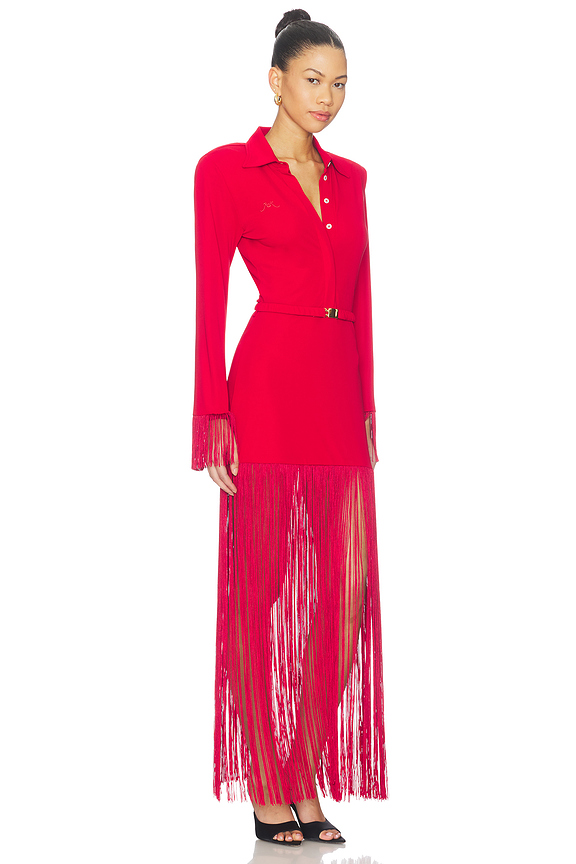 view 2 of 4 Long Sleeve Polo Maxi Dress in Red