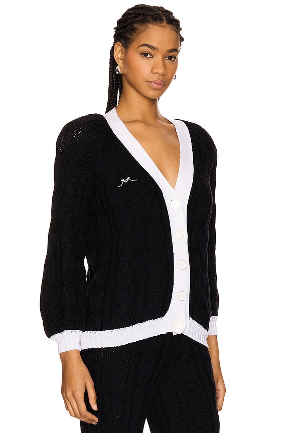 view 2 of 5 Knit Cardigan in Black & White