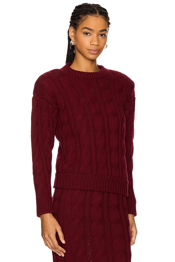 view 2 of 5 Round Neck Sweater in Bordeaux