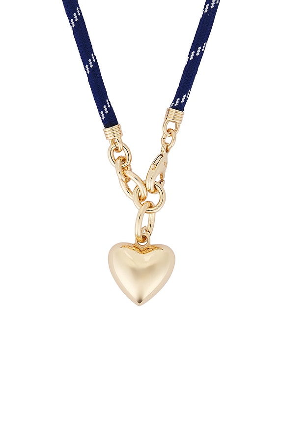 view 2 of 3 The Cord Heart Charm Necklace in Navy