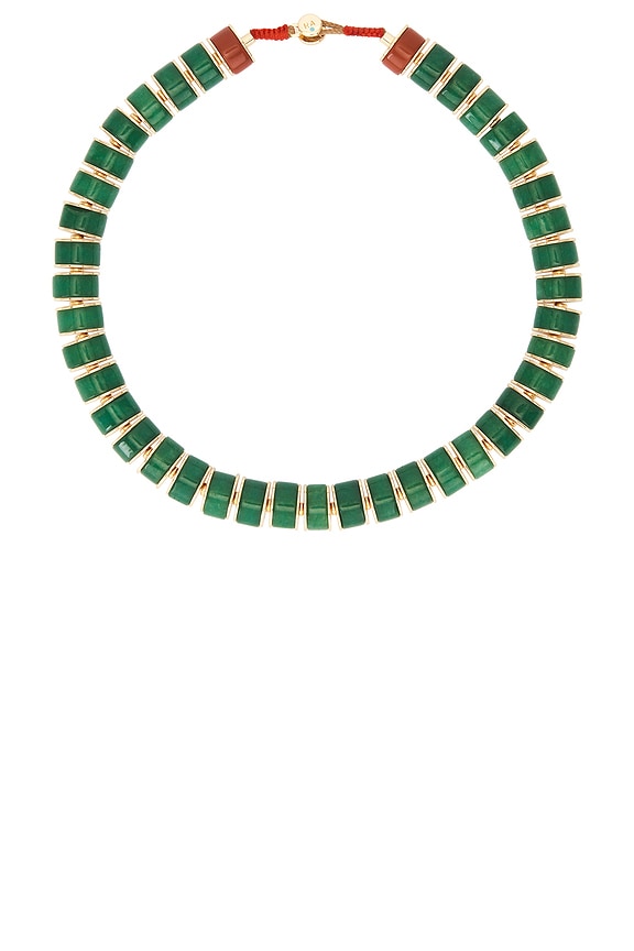 view 1 of 3 COLLIER in Gold & Green Jade