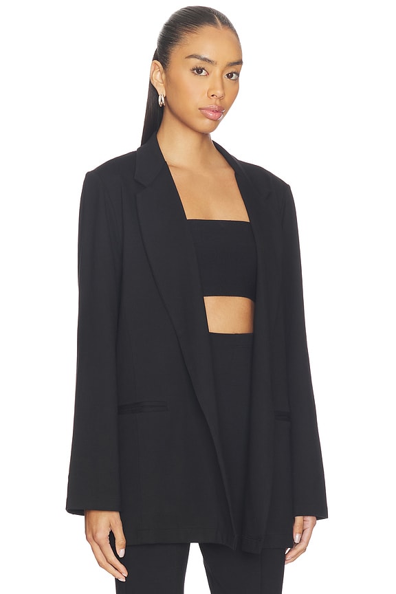 view 2 of 4 Ponte Knit Oversized Blazer in Black