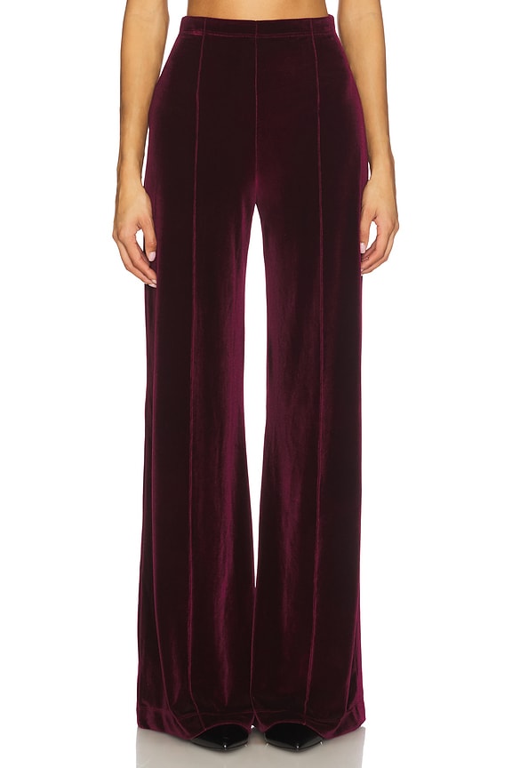 view 1 of 6 Velvet Wide Leg Pant in Merlot