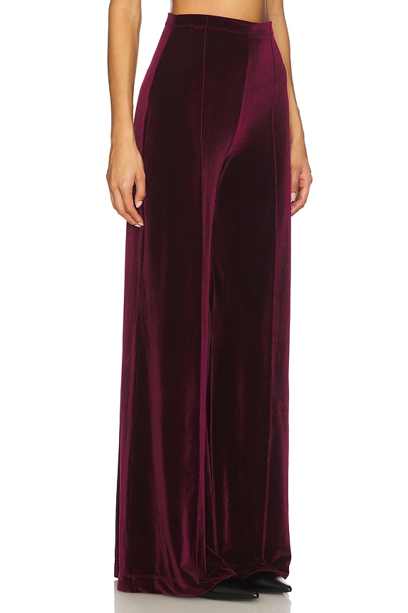 view 2 of 6 Velvet Wide Leg Pant in Merlot