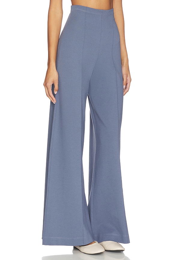 view 2 of 6 Ponte Knit Wide Leg Pant in Sea Blue