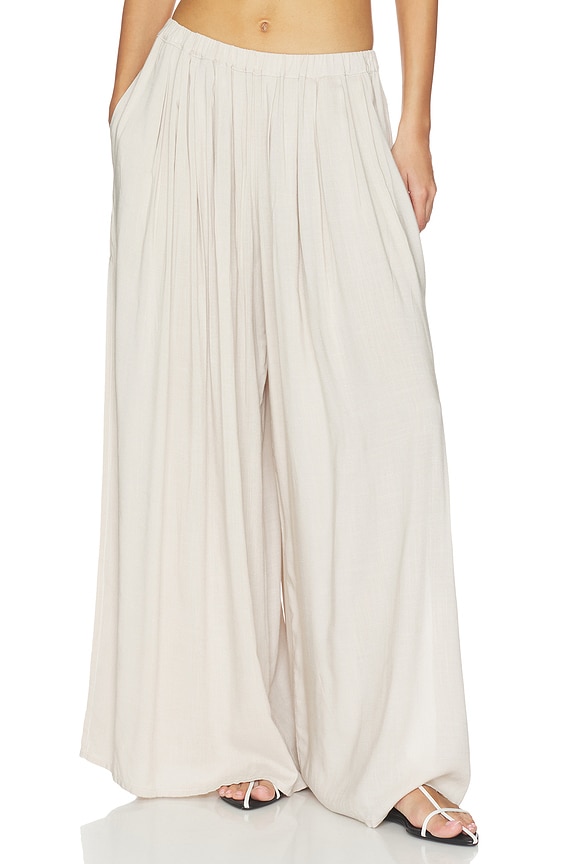 view 2 of 6 Linen Flowy Pant in Sand