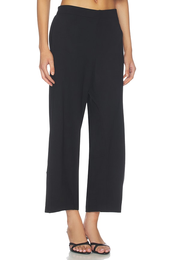 view 2 of 6 Ponte Knit Barrel Pant in Black