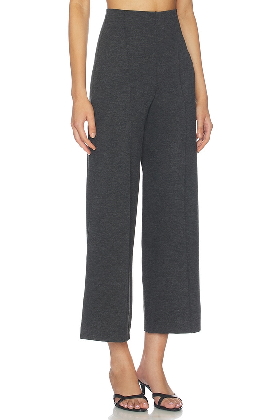 view 2 of 6 Ponte Knit Cropped Straight Leg Pant in Charcoal