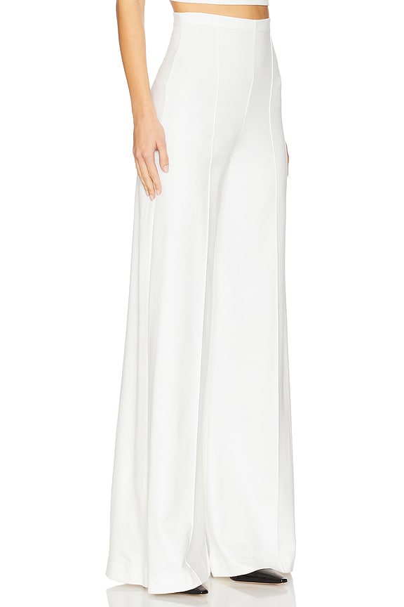 view 2 of 6 Ponte Knit Wide Leg Pant in Off White