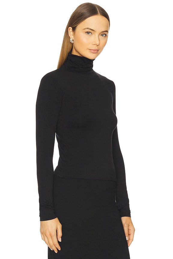 view 2 of 4 TOP COL ROULÉ in Black