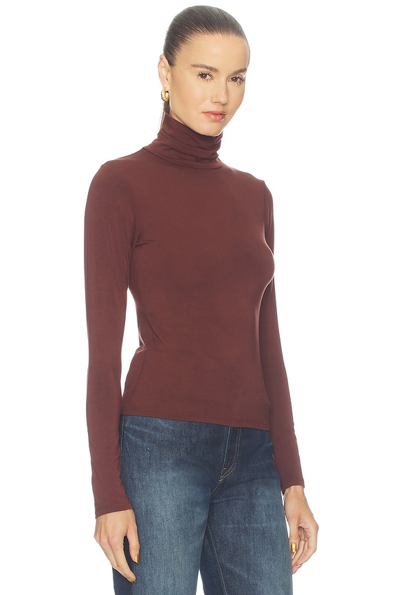 view 2 of 4 Modal Turtleneck Tee in Cocoa