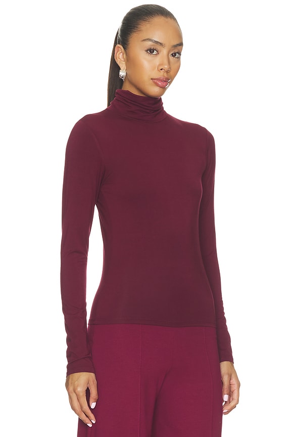 view 2 of 4 Modal Turtleneck Tee in Elderberry
