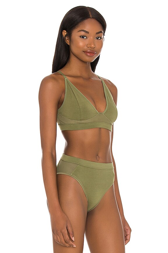view 2 of 4 High Cut Bralette in Olive Army
