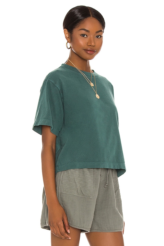 view 2 of 4 Relaxed Crop Tee in Green Garden
