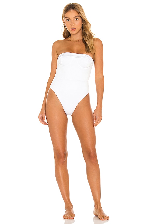view 2 of 5 Ezra One Piece in Iridescent White in Iridescent White Lurex