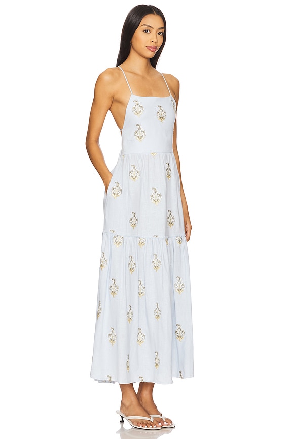 view 2 of 4 МАКСИ ПЛАТЬЕ SARV in Baby Blue & White