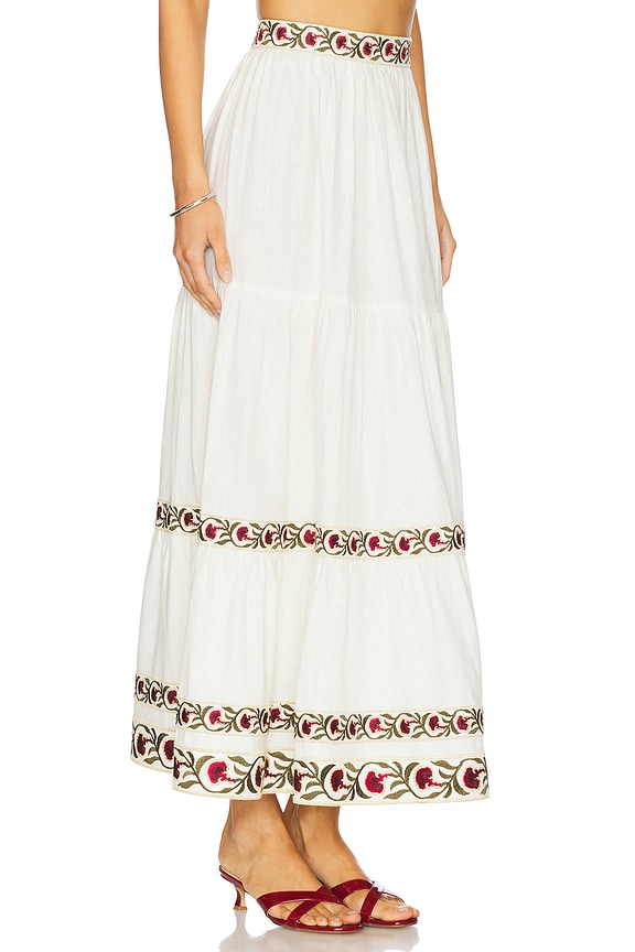 view 2 of 6 FALDA MAXI CARNATION in Ivory & Red