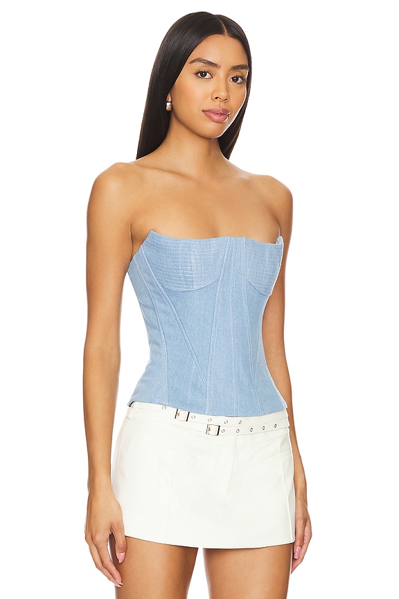 view 2 of 4 Bustier Corset Top in Light Blue