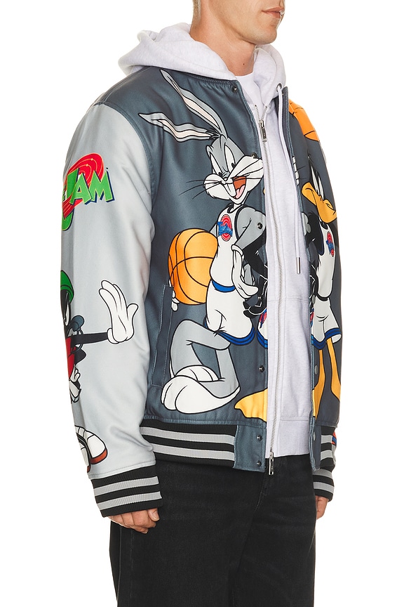 view 2 of 6 Space Jam Varsity Jacket in Grey