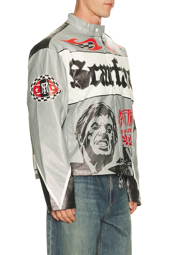 view 2 of 6 Scarface Moto Pu Jacket in Grey