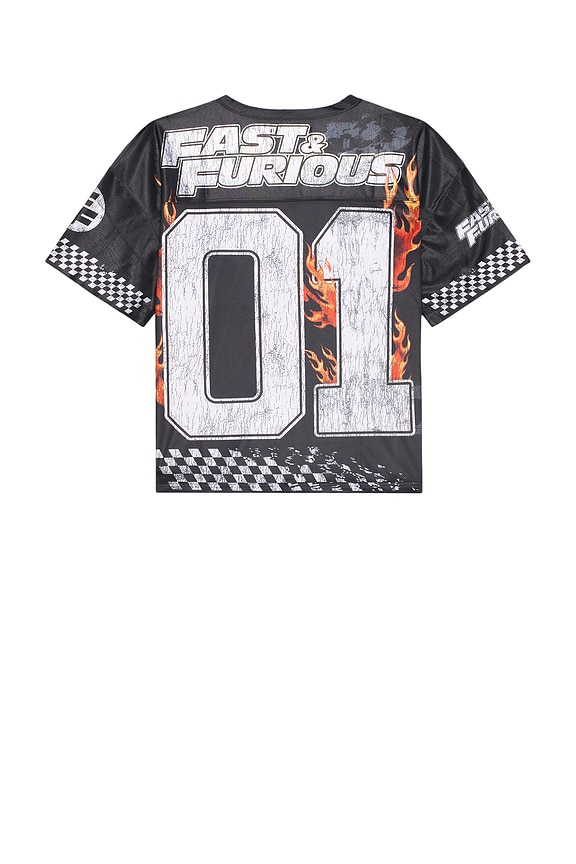 view 2 of 4 Fast & Furious Mesh Football Jersey in Black