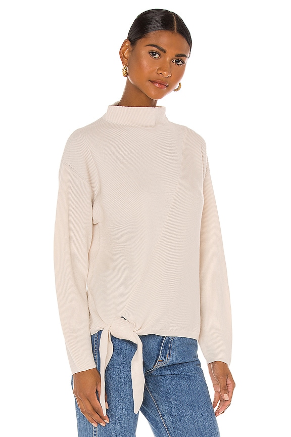 view 2 of 4 Long Sleeve Side Tie Sweater in Vanilla