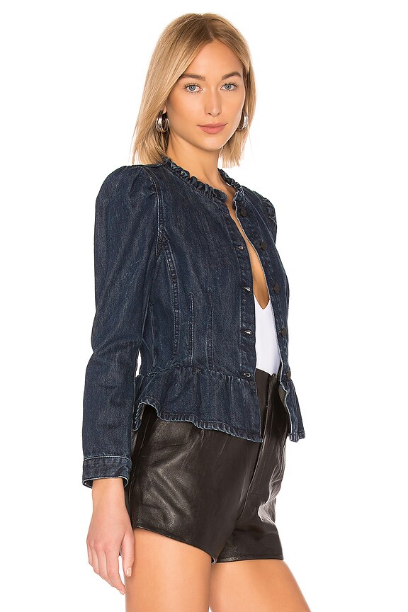 view 2 of 4 Denim Peplum Jacket in Dark Acid