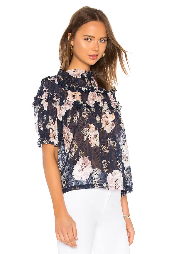 view 2 of 4 MAGNOLIA 러플 탑 in Blueberry Combo