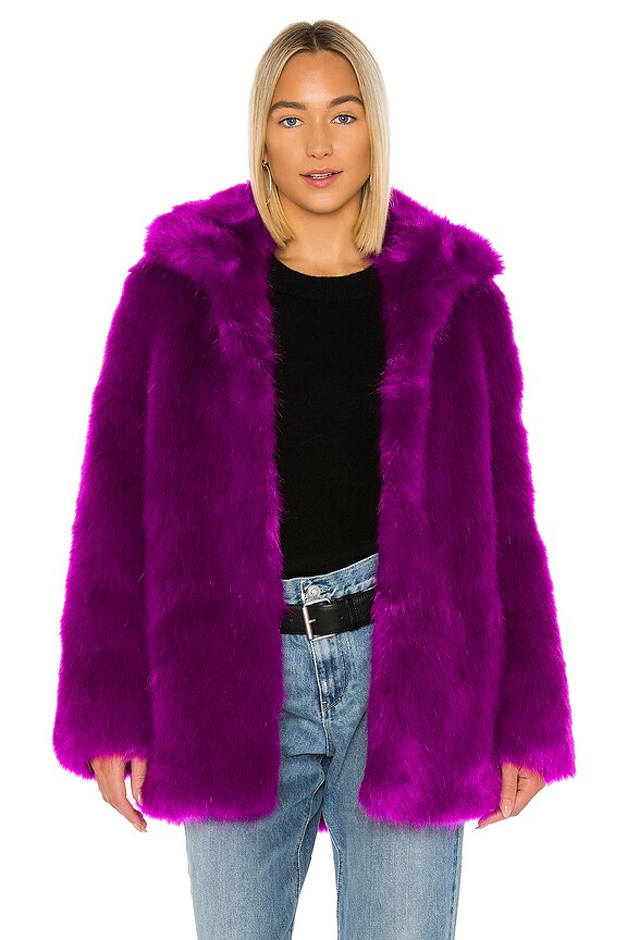 view 1 of 5 Kate Faux Fur Jacket in Magenta
