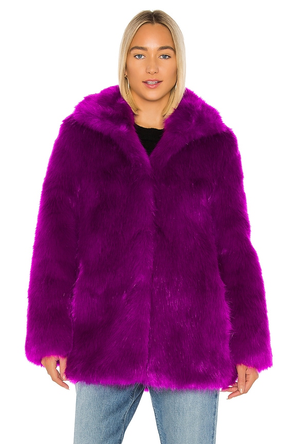 view 2 of 5 Kate Faux Fur Jacket in Magenta