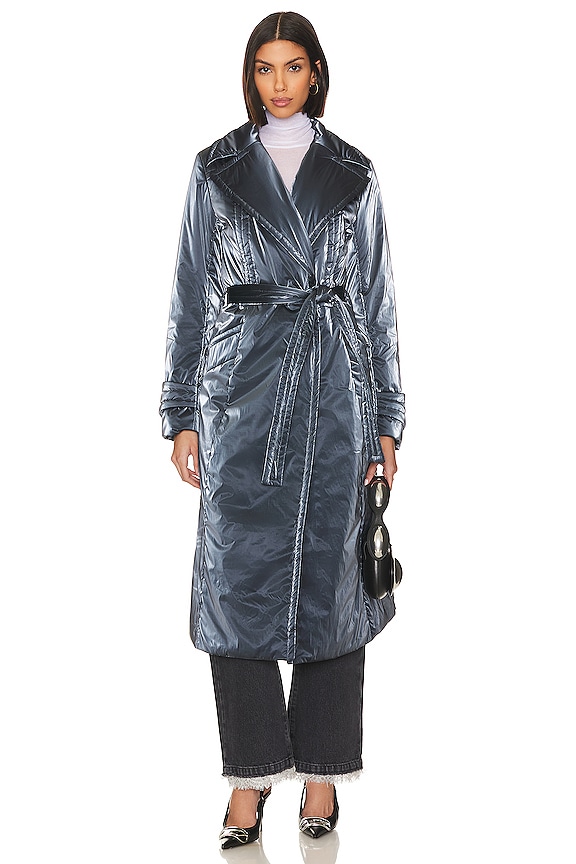 view 2 of 4 Nylon Trench Coat in Slate Blue