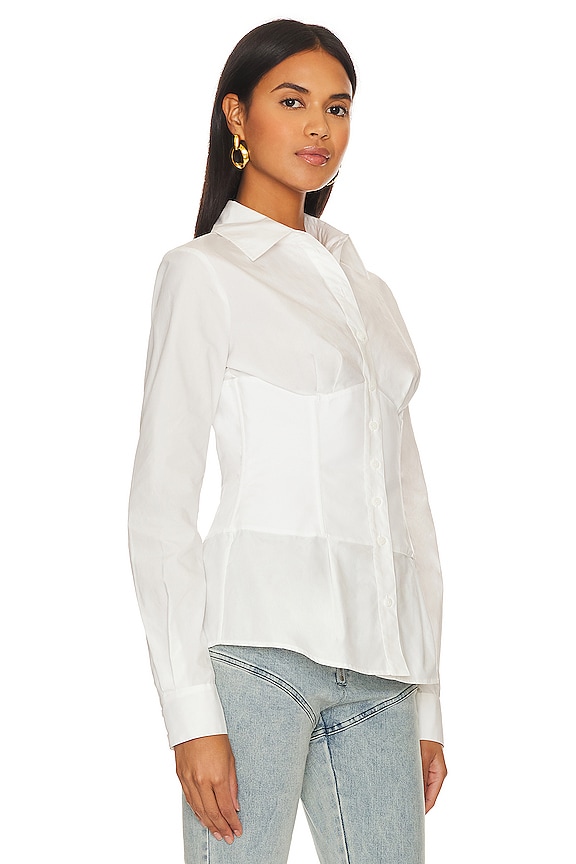 view 2 of 4 ポプリンコルセットシャツ in White