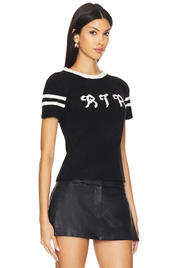 view 2 of 4 CAMISETA TA in Black & White Varsity