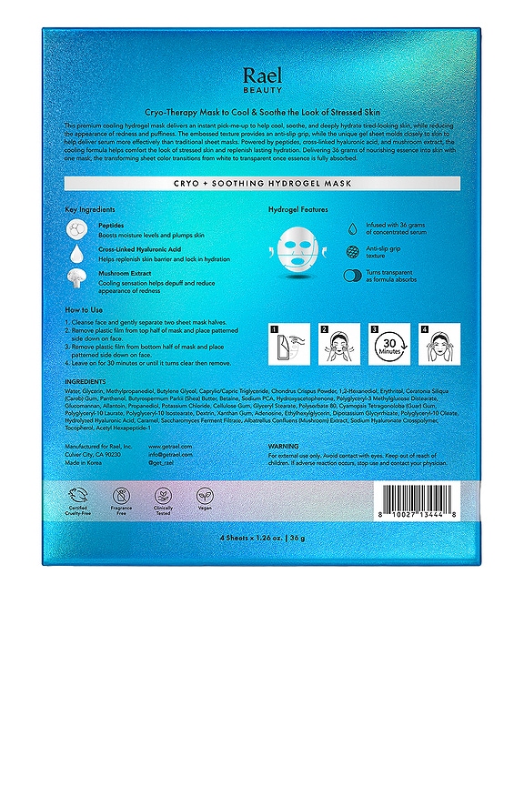 view 2 of 9 MASQUE VISAGE CRYO + SOOTHING HYDROGEL MASK in 